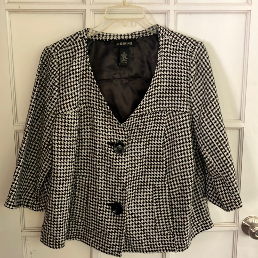 Lane Bryant Houndstooth Blazer Sz 22